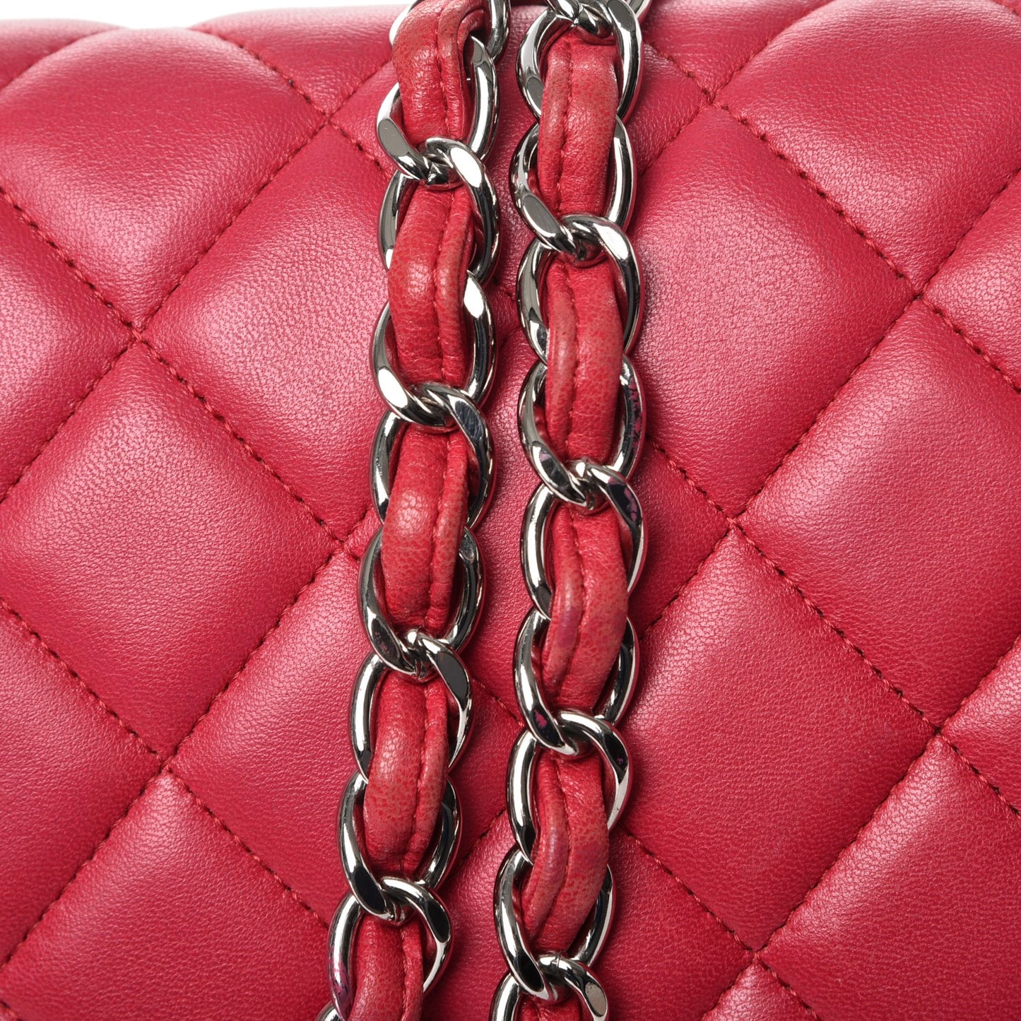 Lambskin Quilted Maxi Single Flap Fuchsia