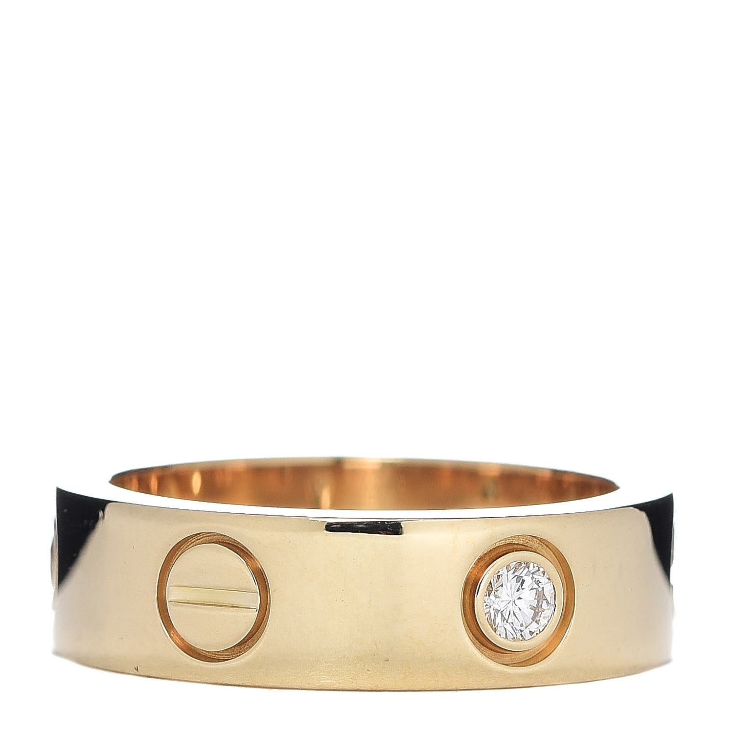 Cartier 18K Yellow Gold 3 Diamond 5.5mm LOVE Ring 51 5.75 3 of 7