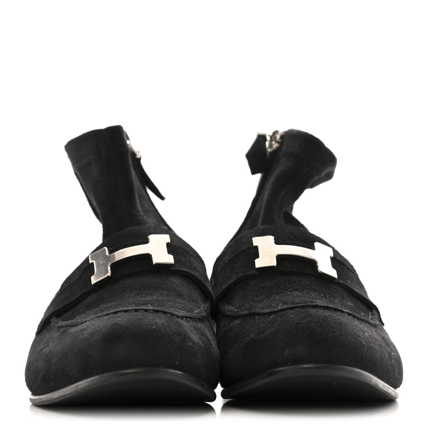 Hermes Stretch Velvet Goatskin Saint Honore Ankle Boots 37 Black 38 Black 2 of 9