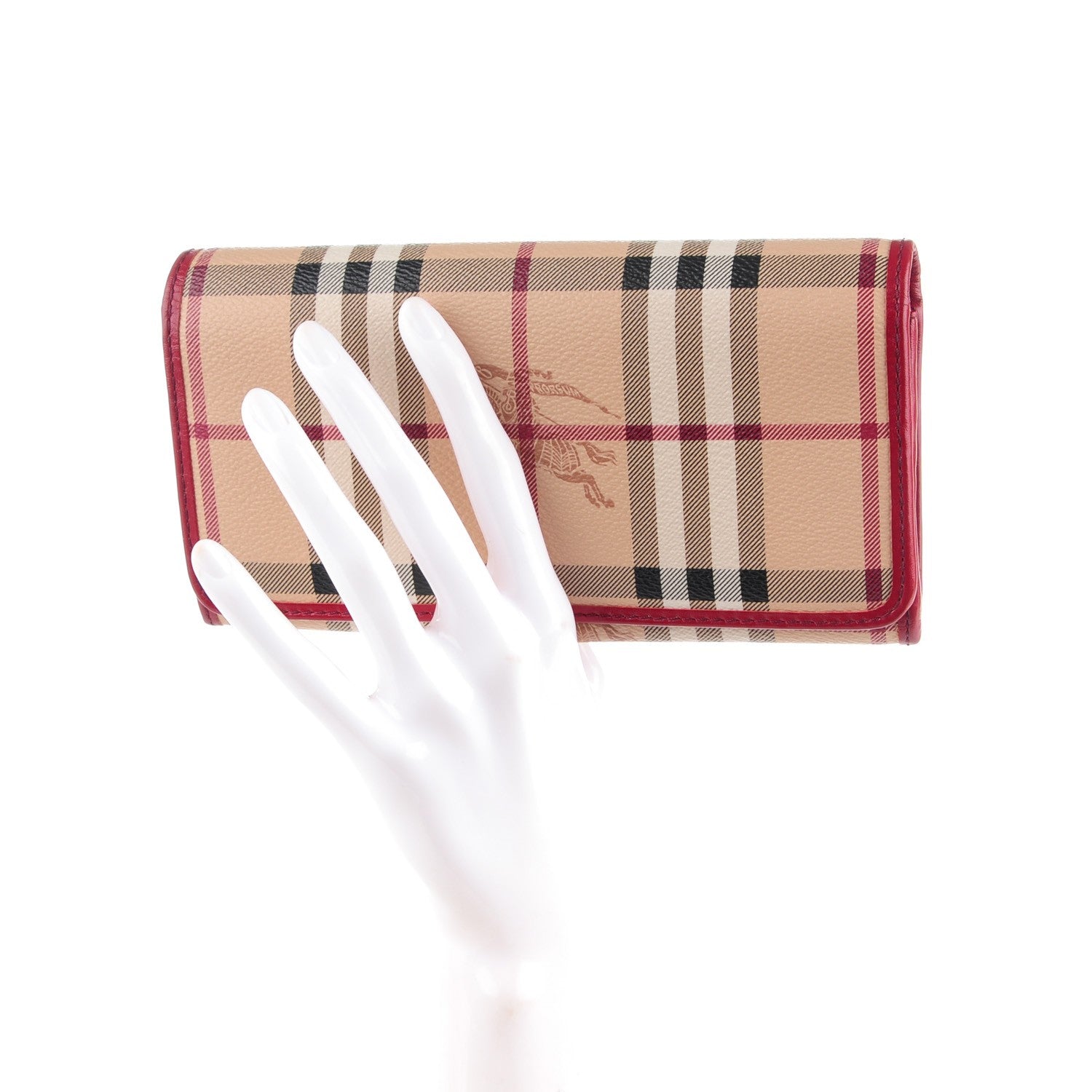 Burberry Haymarket Check Winsley Continental Wallet Red 2 of 8