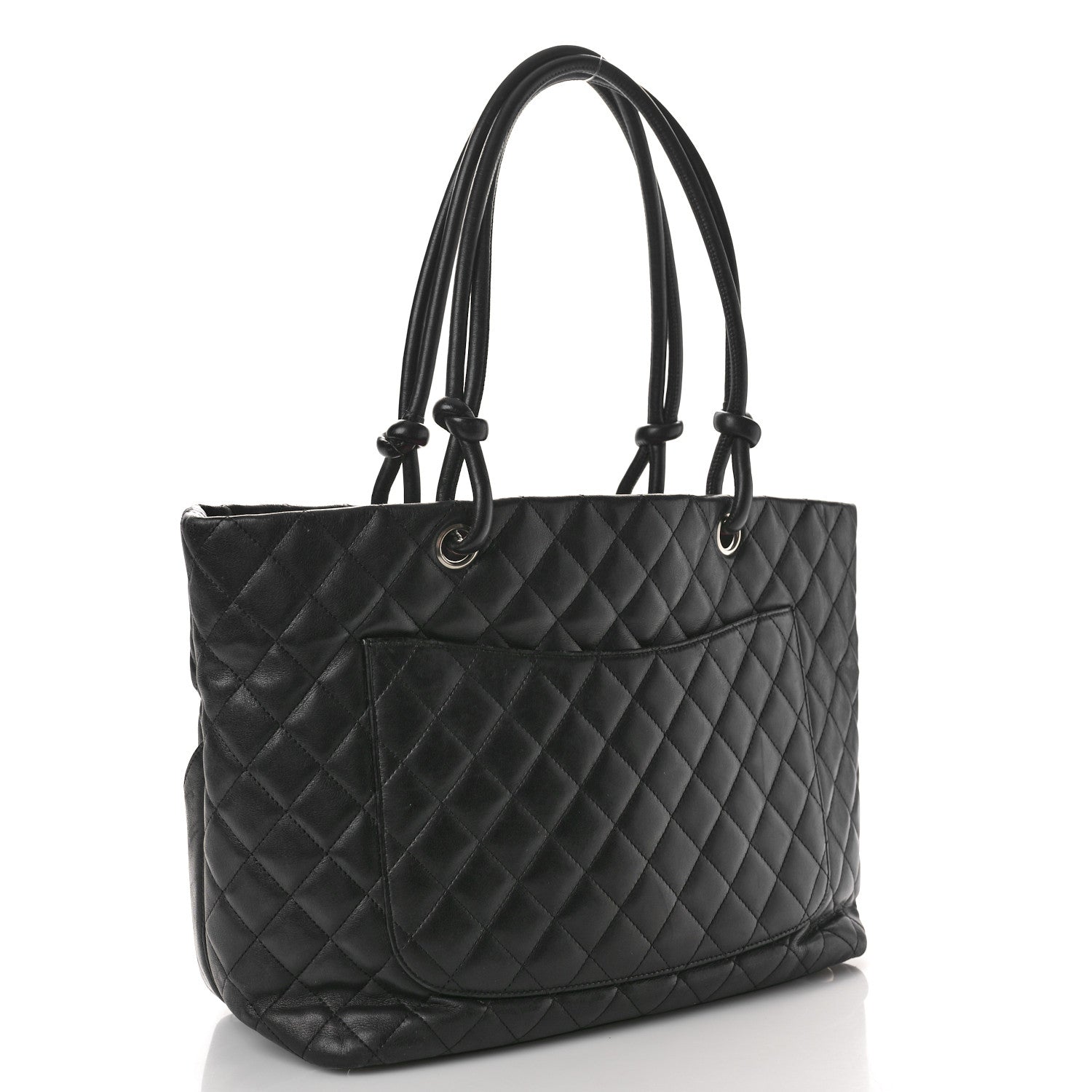 Chanel Calfskin Quilted Large Cambon Tote Black White 3 of 12