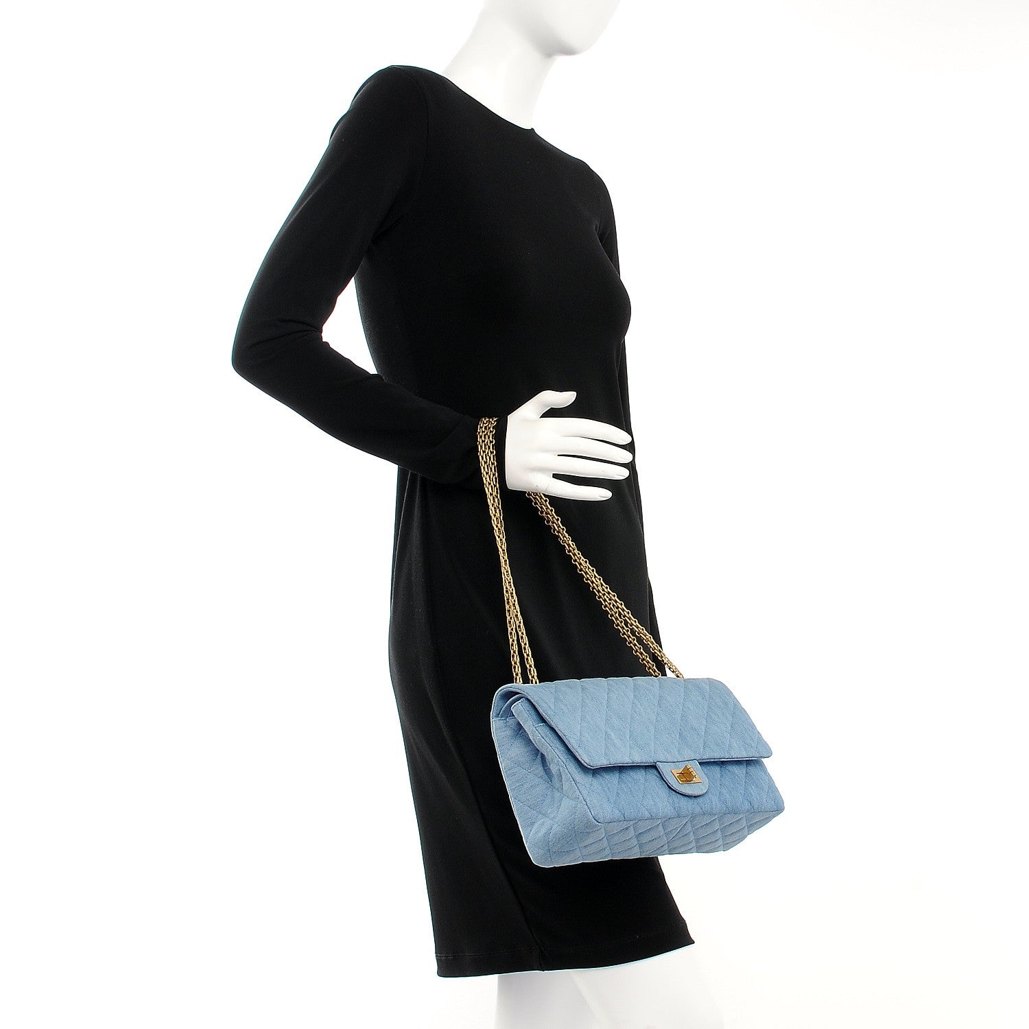 Chanel Denim Quilted 2.55 Reissue 226 Flap Light Blue 2 of 7