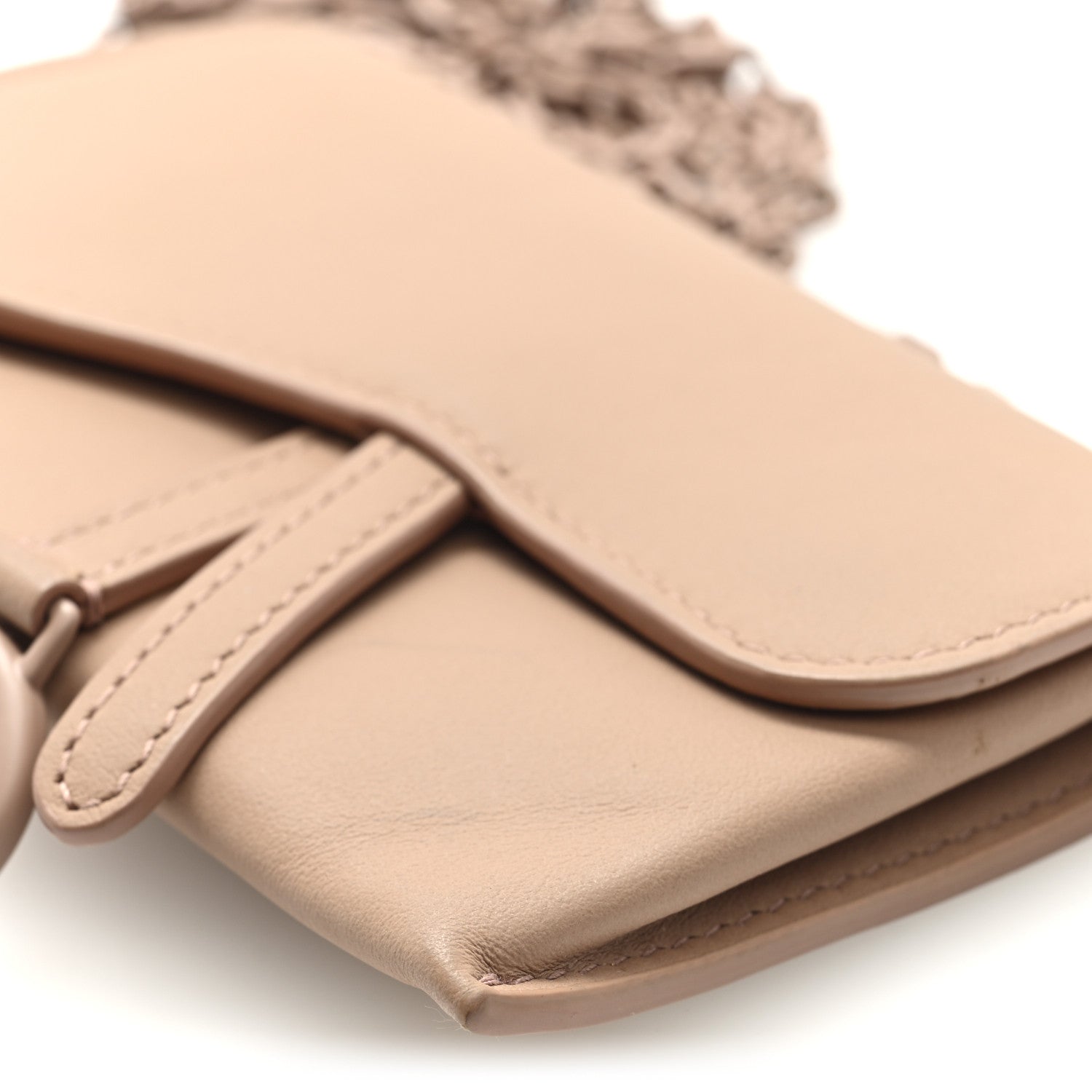 Christian Dior Ultra Matte Calfskin Nano Saddle Chain Pouch Rose Des Vents 9 of 9