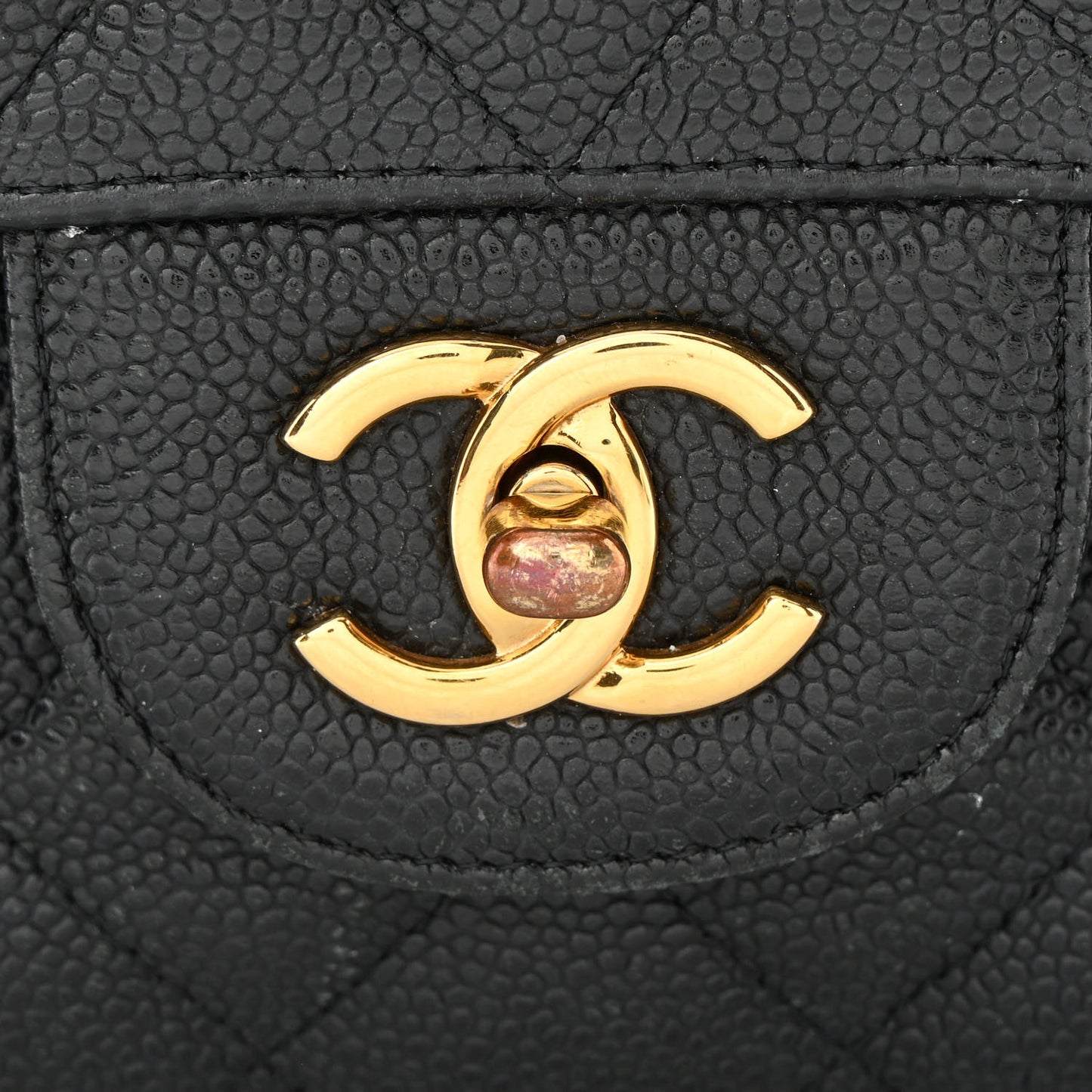 Caviar Quilted Jumbo Double Flap Black