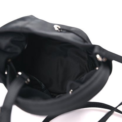 Balenciaga Recycled Sport Nylon Logo Embroidered Wheel Drawstring Bucket Bag XS Black 5 of 10