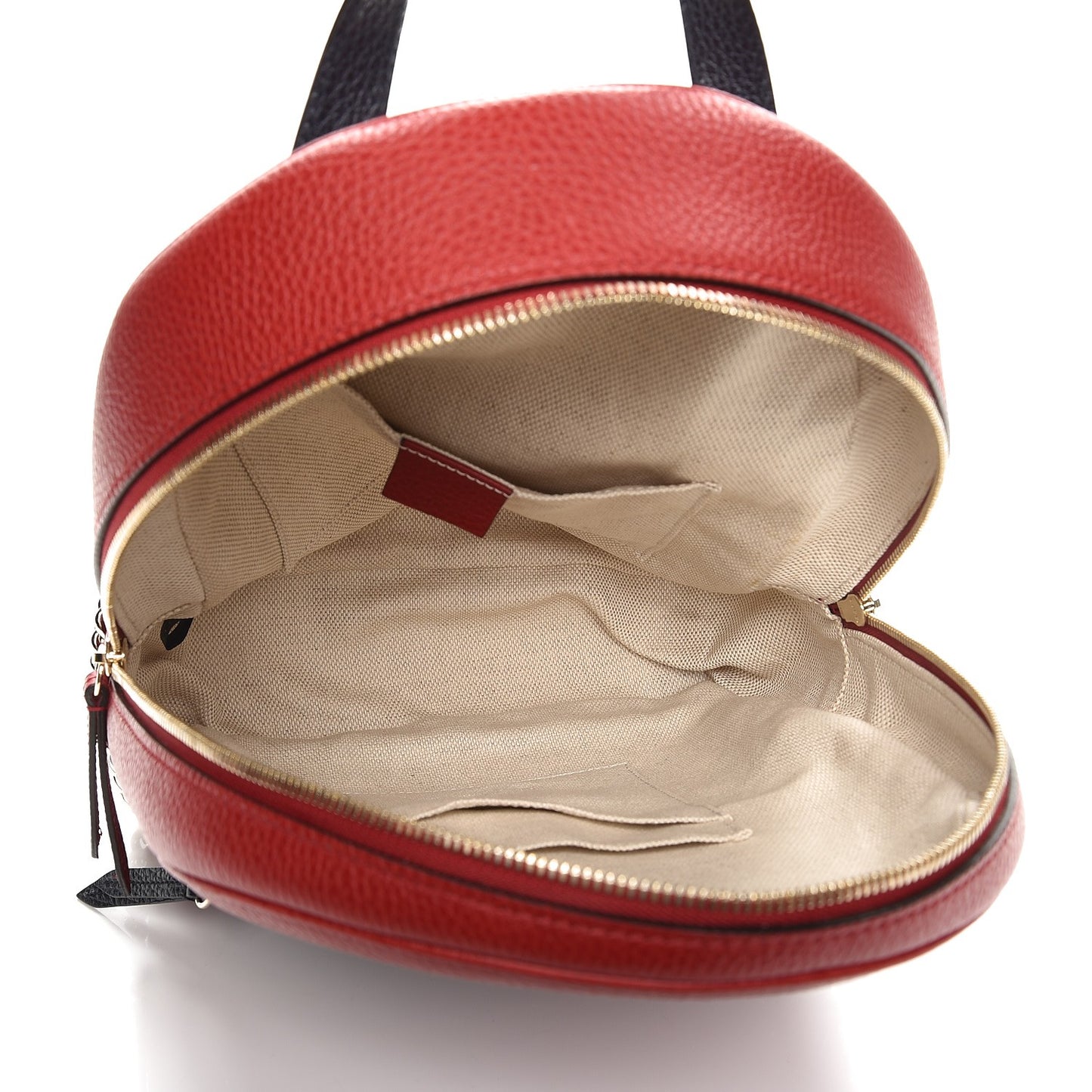 Pebbled Calfskin Bi-Color Soho Chain Backpack Red Navy