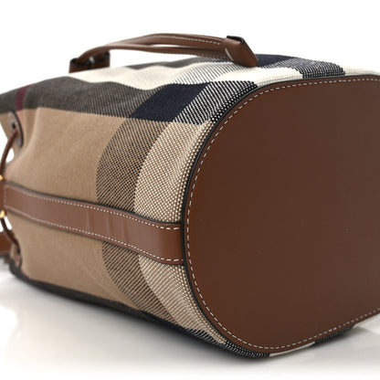 Burberry Giant Check Canvas Small Bucket Bag Taupe Brown 8 of 11