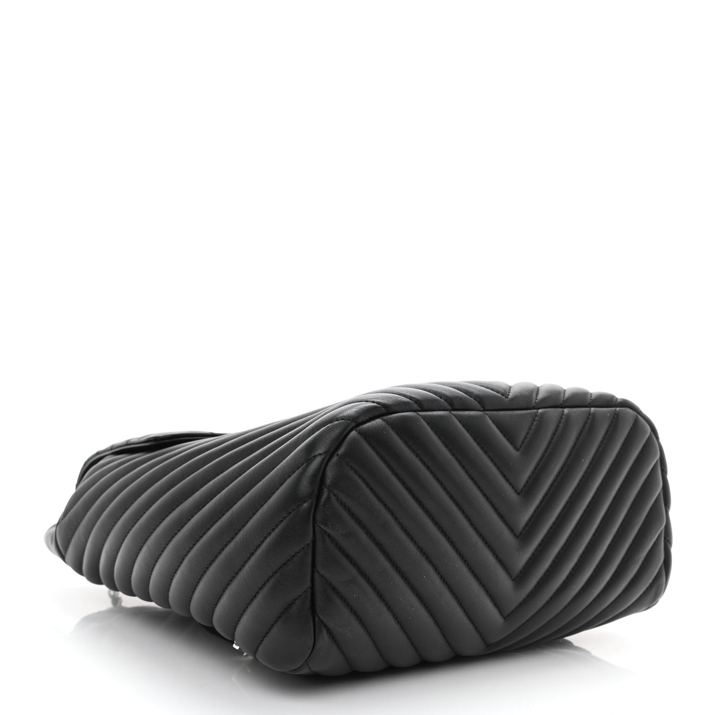 Calfskin Chevron Quilted Large Urban Spirit Backpack Black