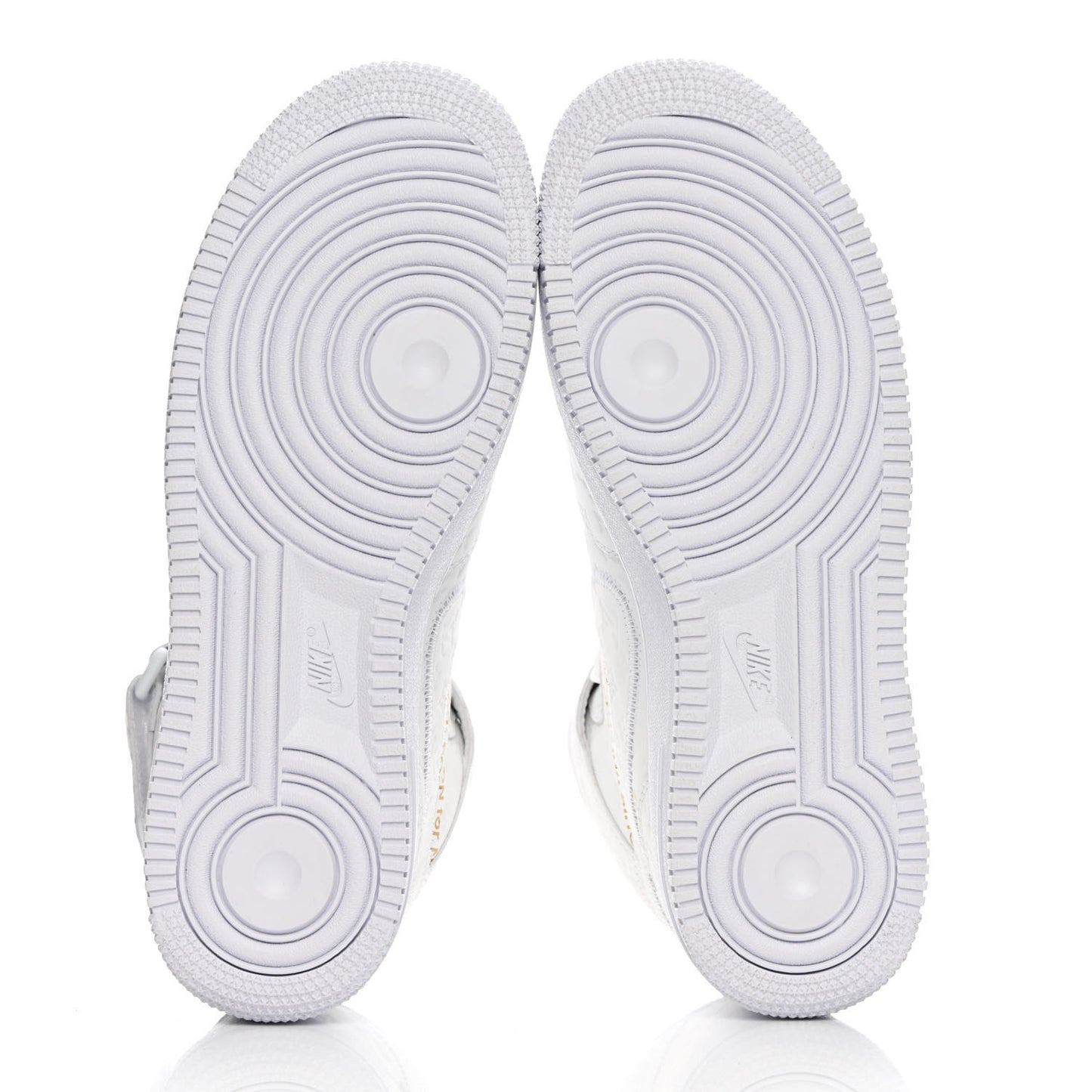 X NIKE AIR FORCE 1 Calfskin Monogram Mid Sneakers 7 White