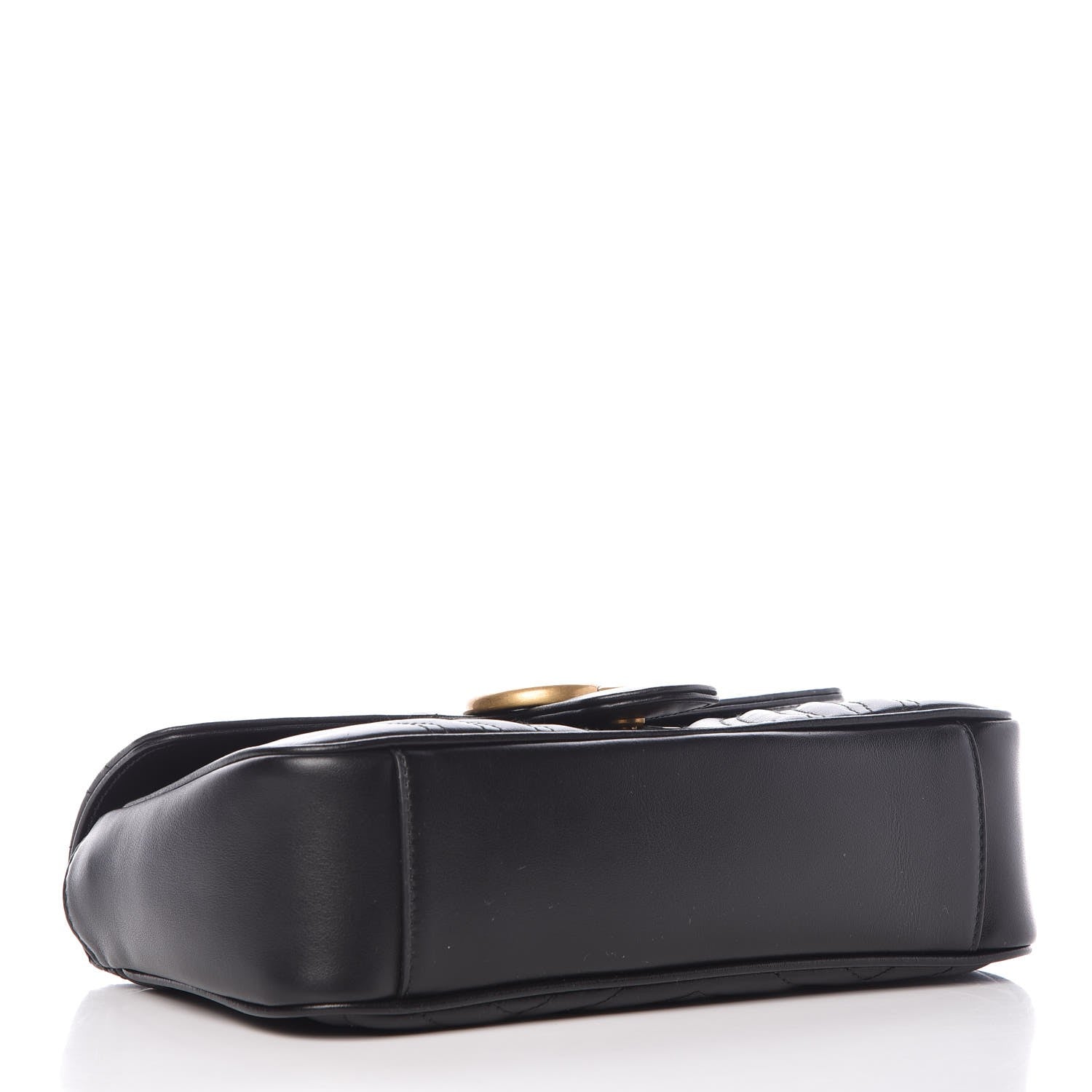Gucci Calfskin Matelasse Small GG Marmont Shoulder Bag Black 4 of 7