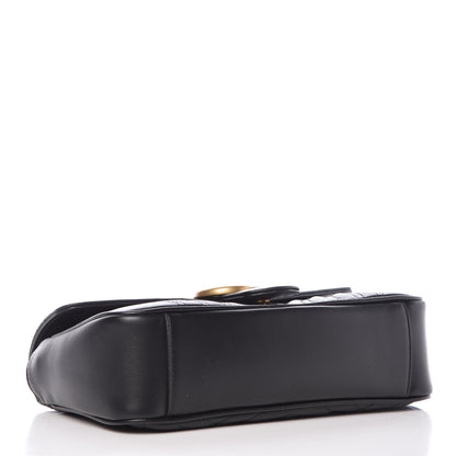 Gucci Calfskin Matelasse Small GG Marmont Shoulder Bag Black 4 of 7