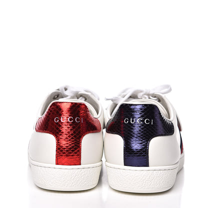Gucci Calfskin Ayers Blind For Love Embroidered Womens Ace Sneakers 39.5 White 5 of 11