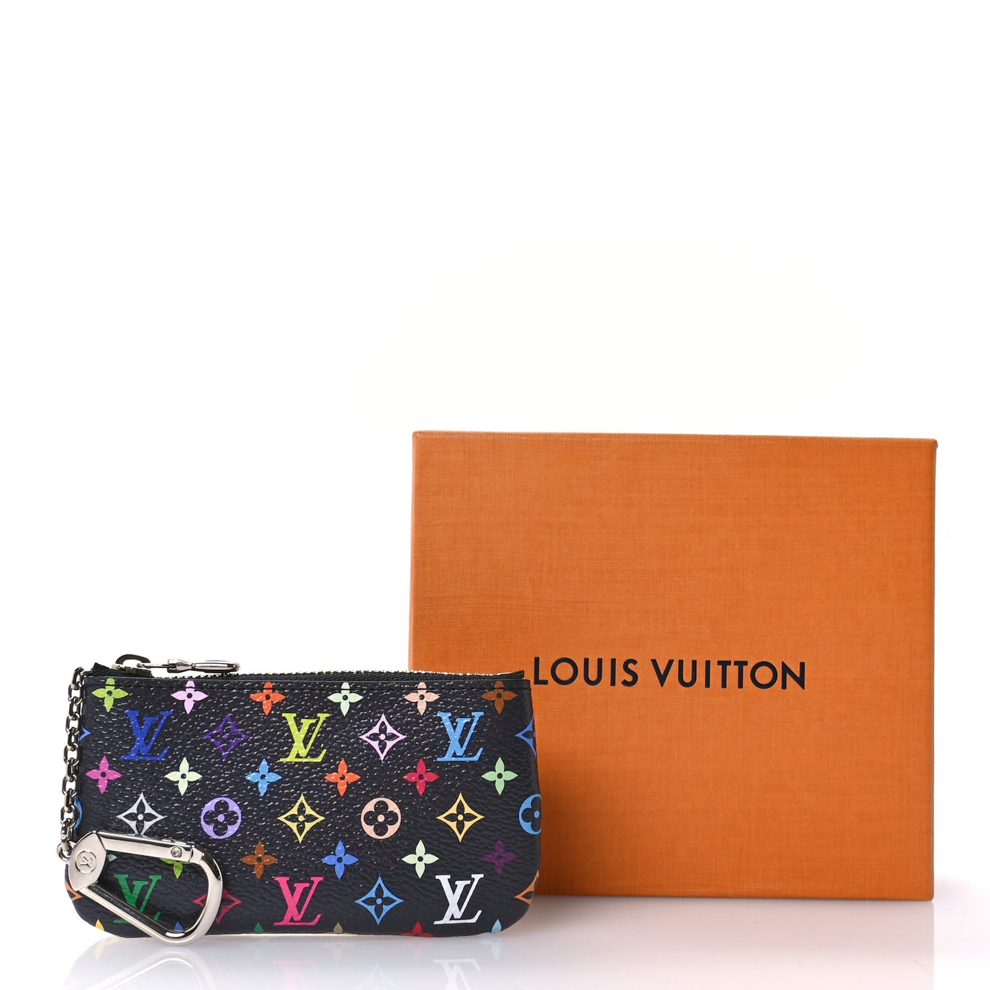 LV X TM Monogram Multicolor Key Pouch Black
