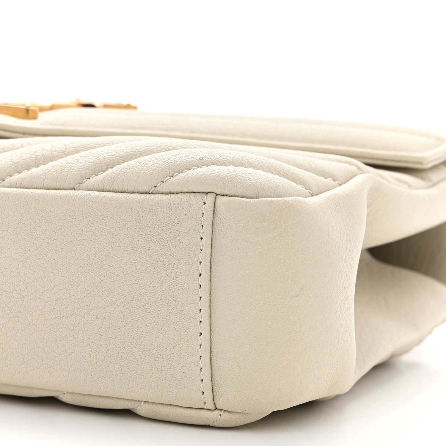 Saint Laurent Sheepskin Matelasse Chevron Monogram Medium College Bag Crema Soft 11 of 14