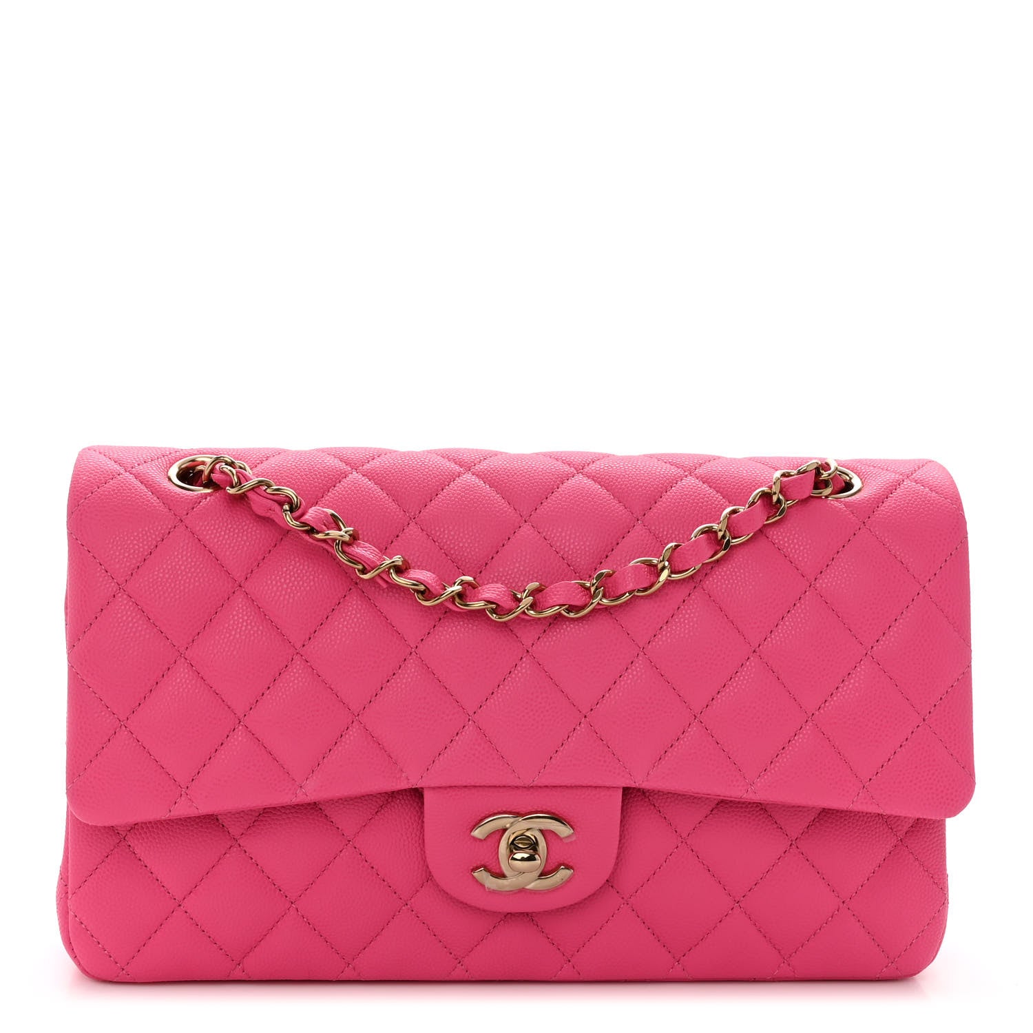 Chanel Caviar Quilted Medium Double Flap Pink 1 of 9
