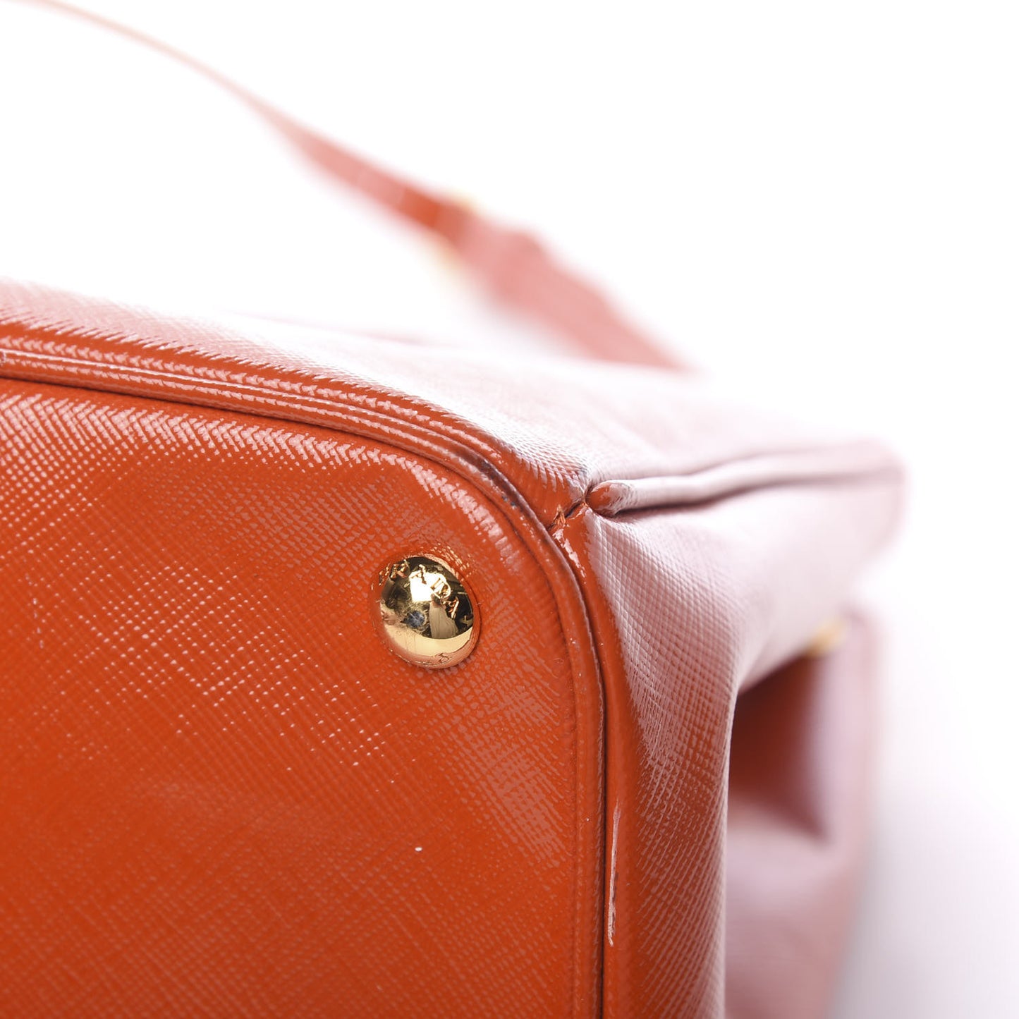 Saffiano Vernice Medium Galleria Double Zip Tote Papaya