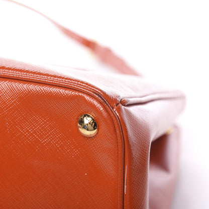 Prada Saffiano Vernice Medium Galleria Double Zip Tote Papaya 18 of 19