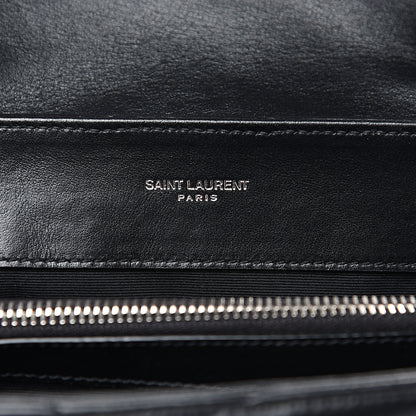 Saint Laurent Calfskin Y Quilted Monogram Small Loulou Chain Satchel Black 5 of 9