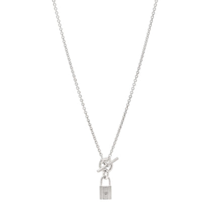 Hermes Sterling Silver Cadenas Kelly Lock Pendant Necklace 1 of 5