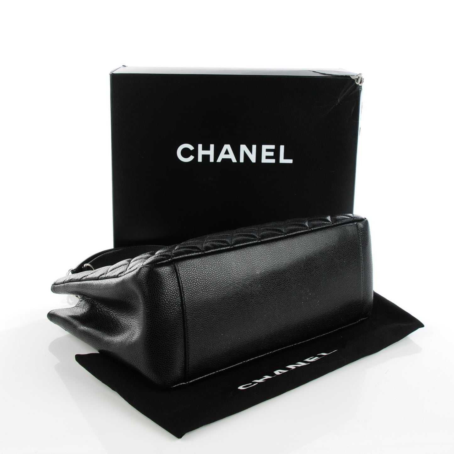 Caviar Quilted Grand Shopping Tote GST Black