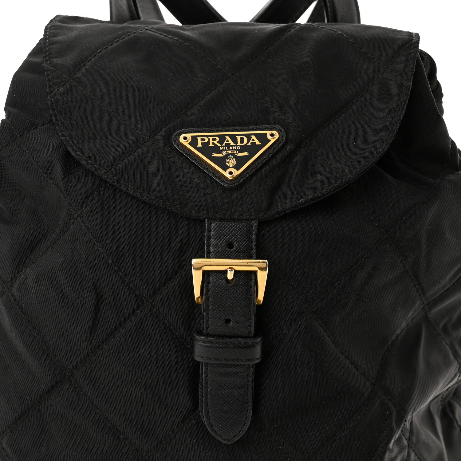 Prada Tessuto Nylon Vela Quilted Chain Backpack Black 8 of 13
