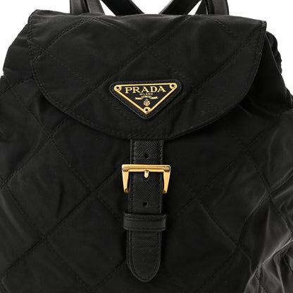 Prada Tessuto Nylon Vela Quilted Chain Backpack Black 8 of 13