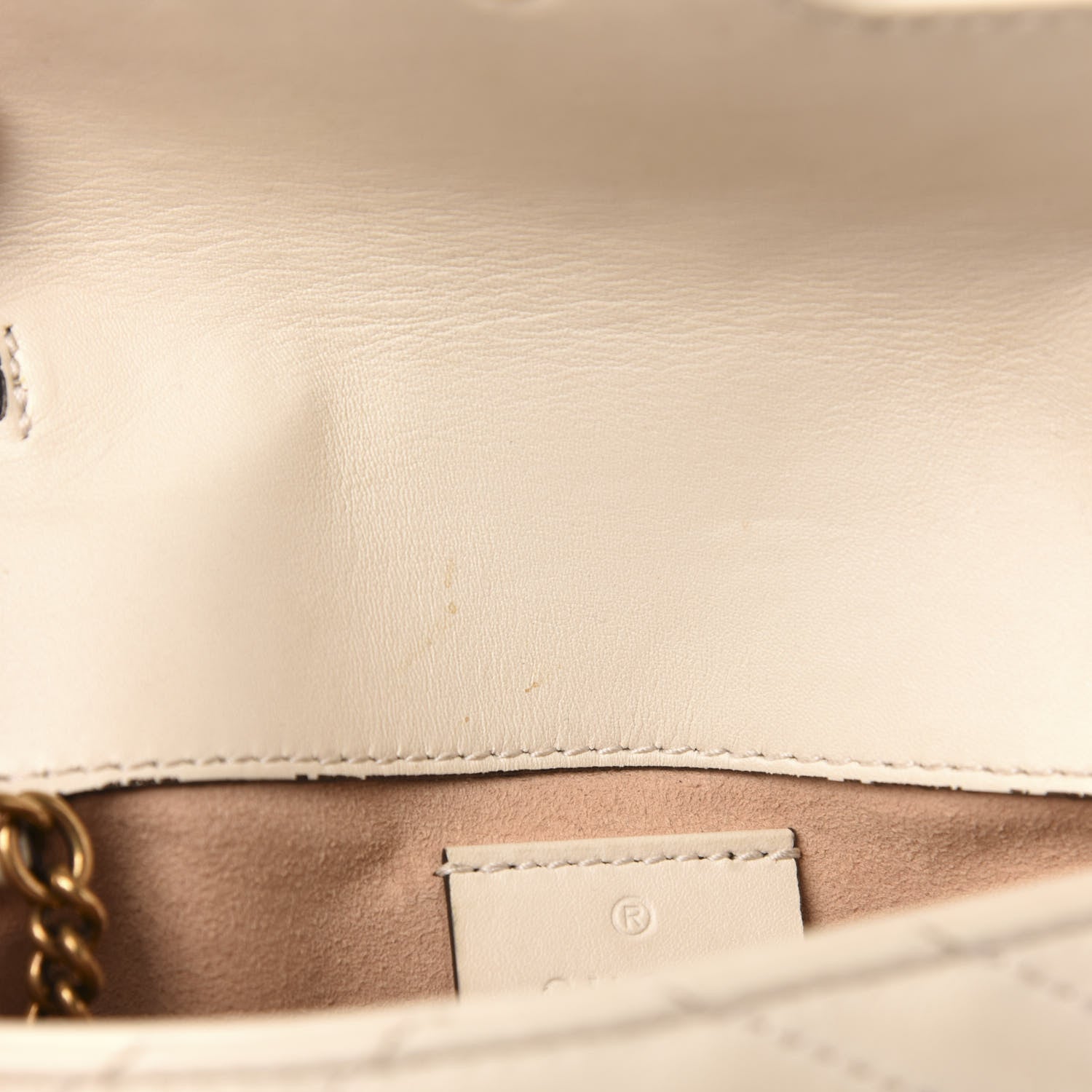 Gucci Calfskin Matelasse Super Mini GG Marmont Shoulder Bag White 8 of 13
