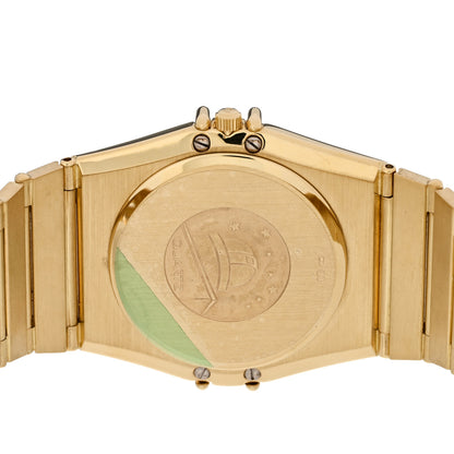 Omega 18K Yellow Gold Diamond 35mm Constellation Quartz Watch Brown 498.0017 4 of 6