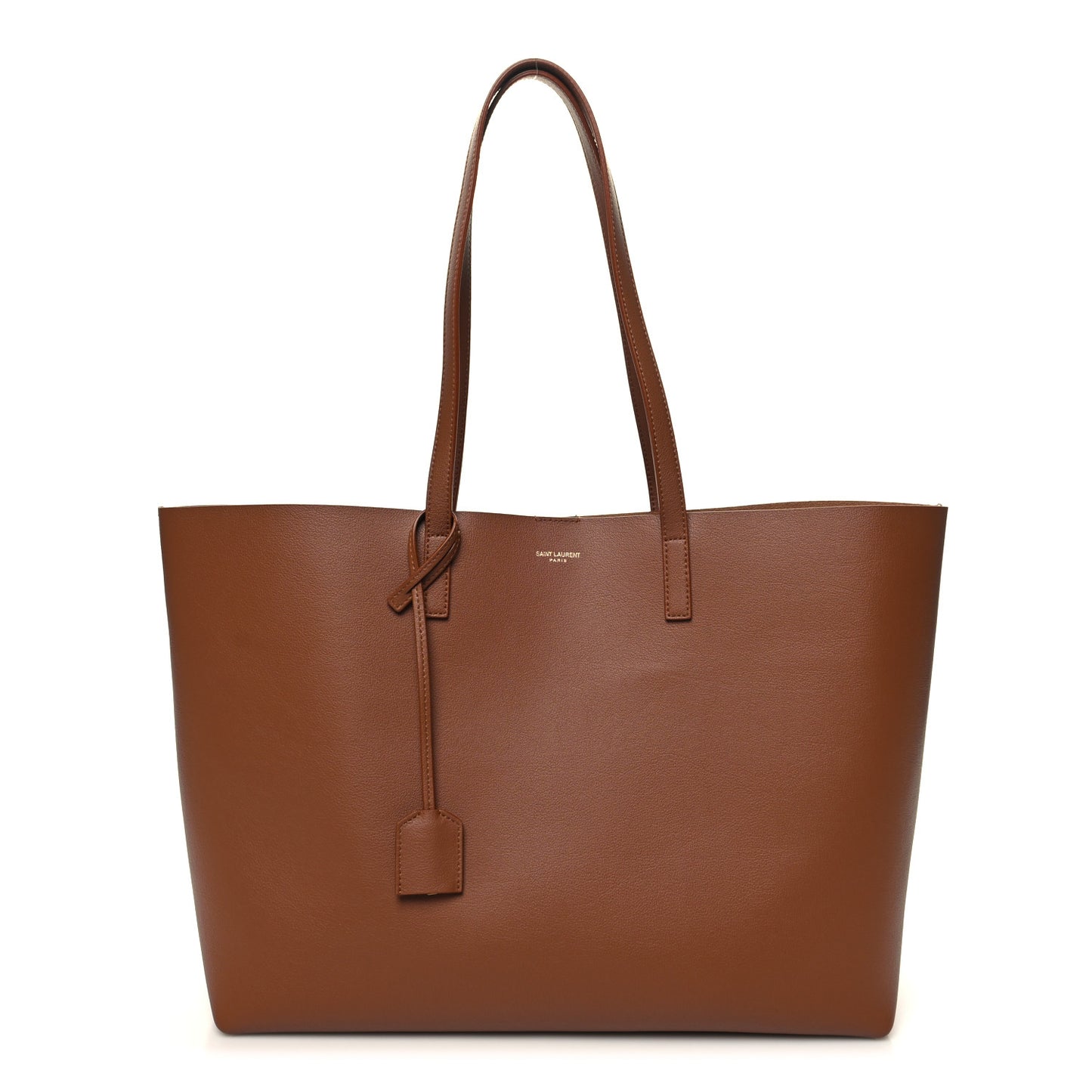Calfskin Large Shopping Tote Dark Tan
