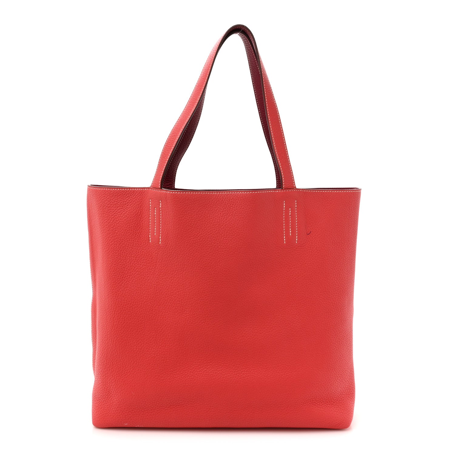 Hermes Taurillon Clemence Double Sens 36 Reversible Tote Rubis Bougainvillea 1 of 20
