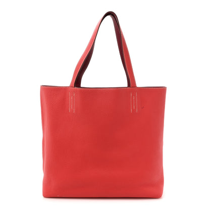 Hermes Taurillon Clemence Double Sens 36 Reversible Tote Rubis Bougainvillea 1 of 20