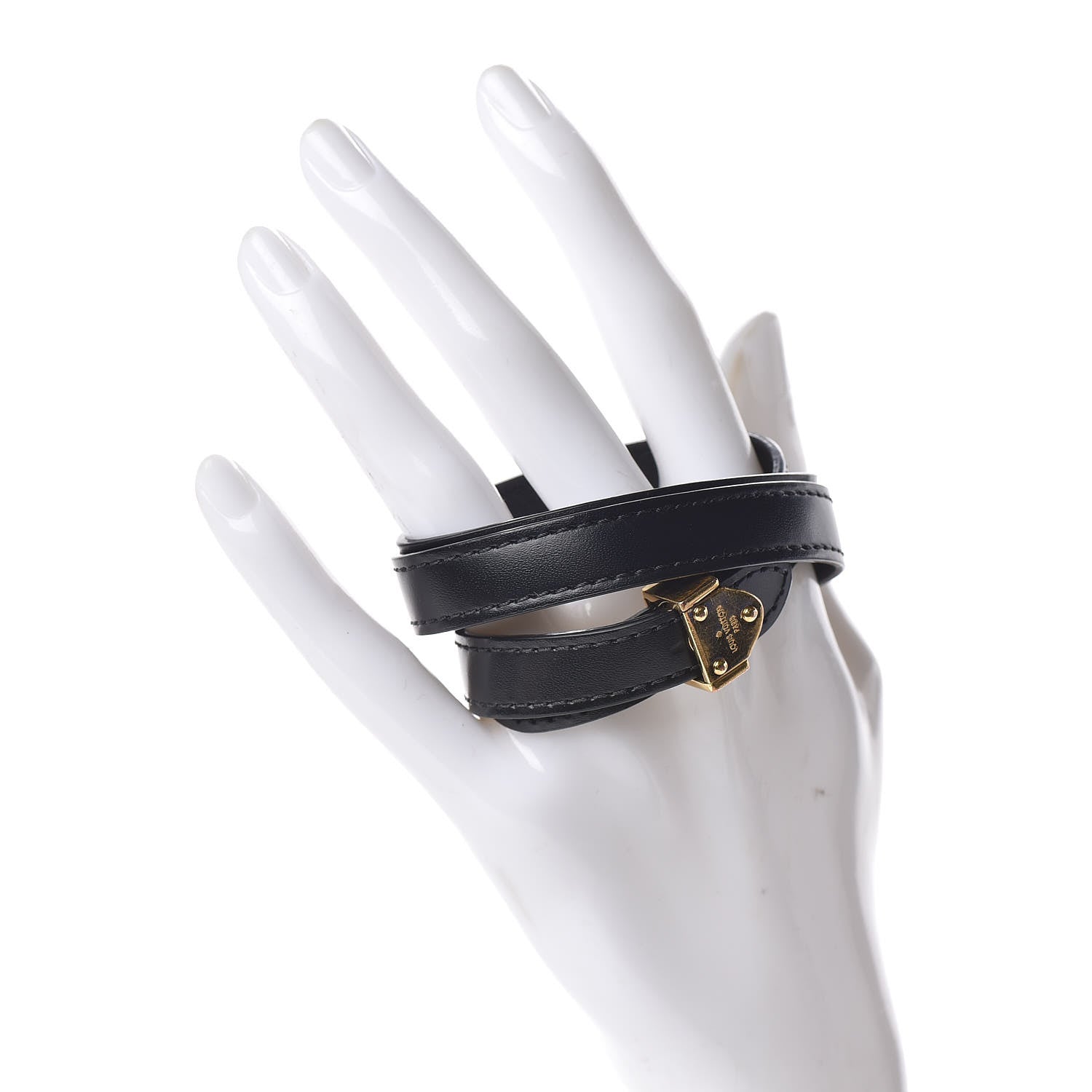 Louis Vuitton Calfskin Box It Bracelet 17 Black 2 of 6