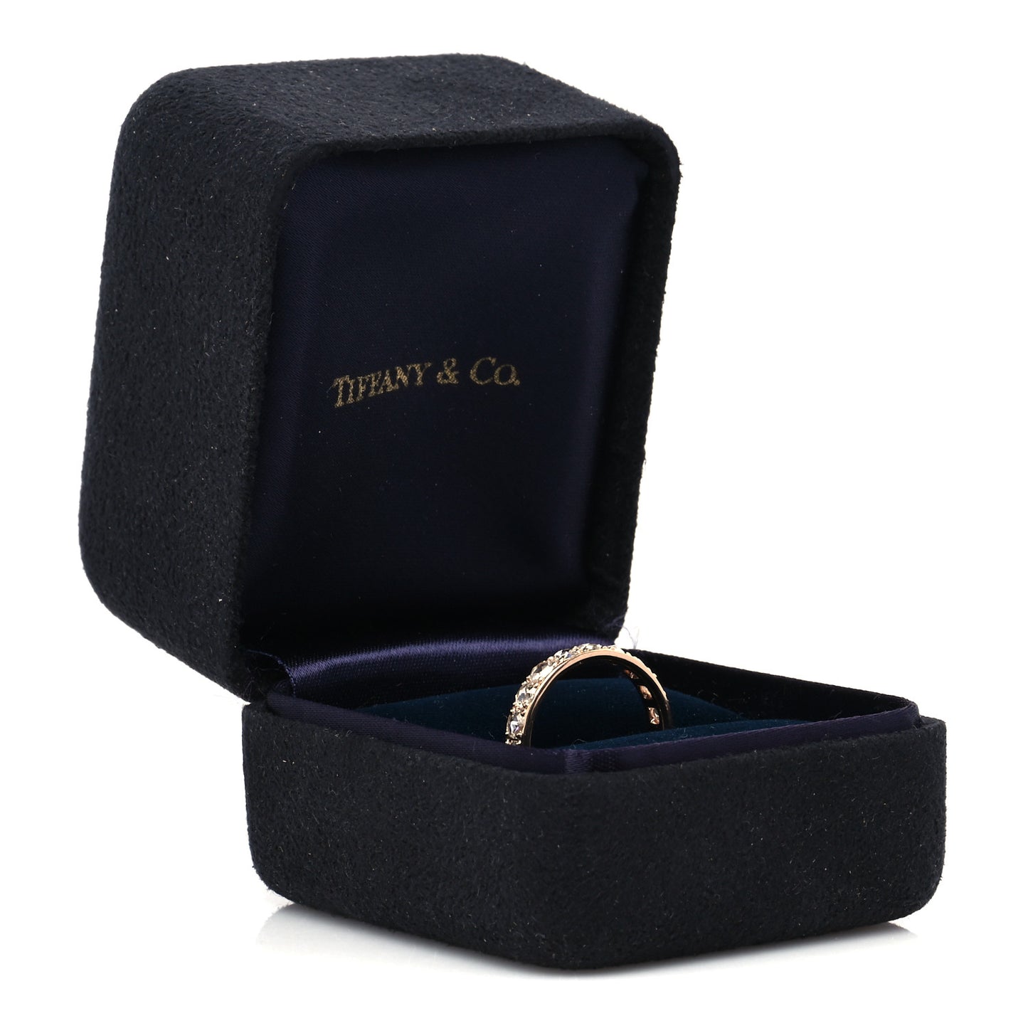 18K Rose Gold Diamond Metro Rose Cut Eternity Band Ring 52 6