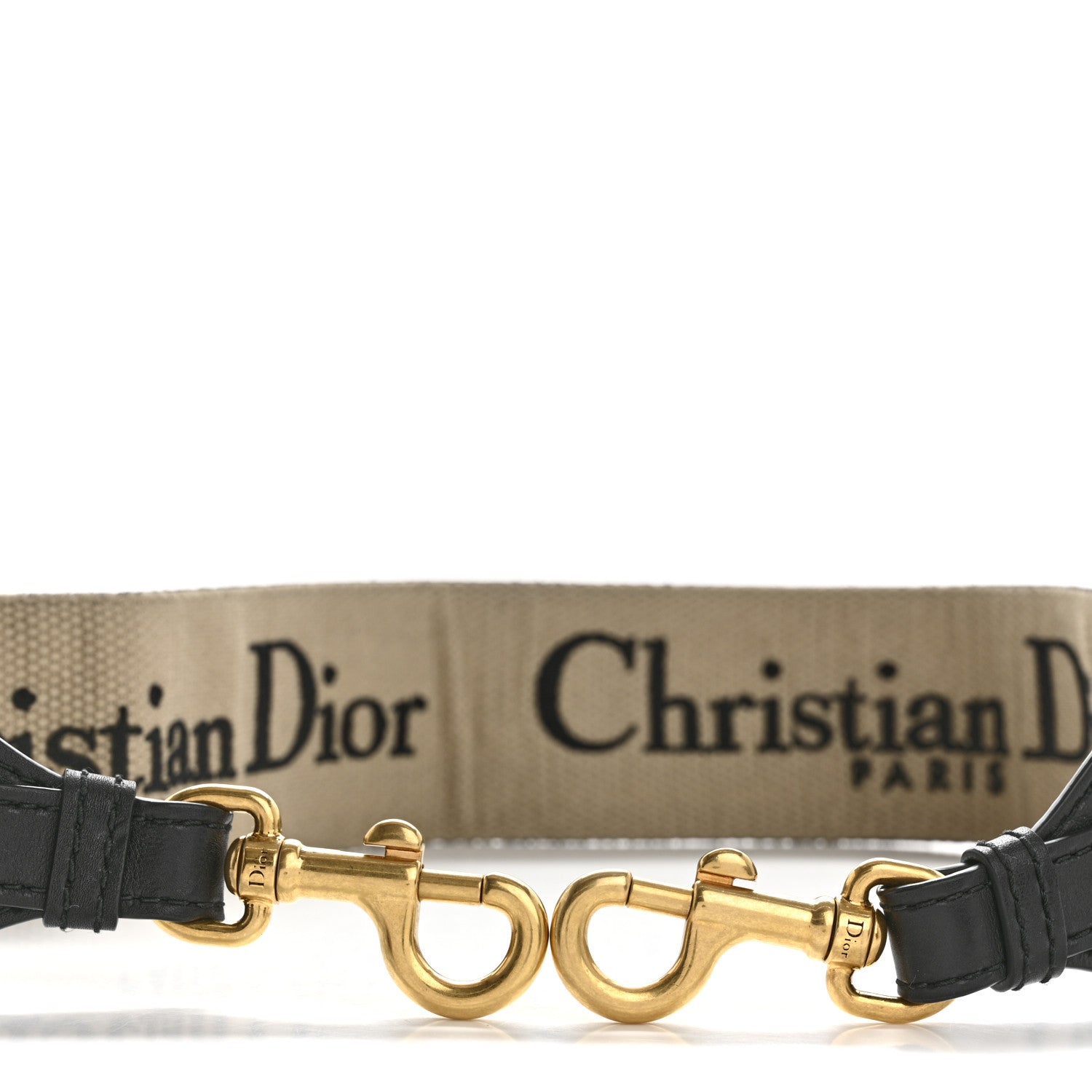 Christian Dior Canvas Embroidered Shoulder Strap Black 3 of 8