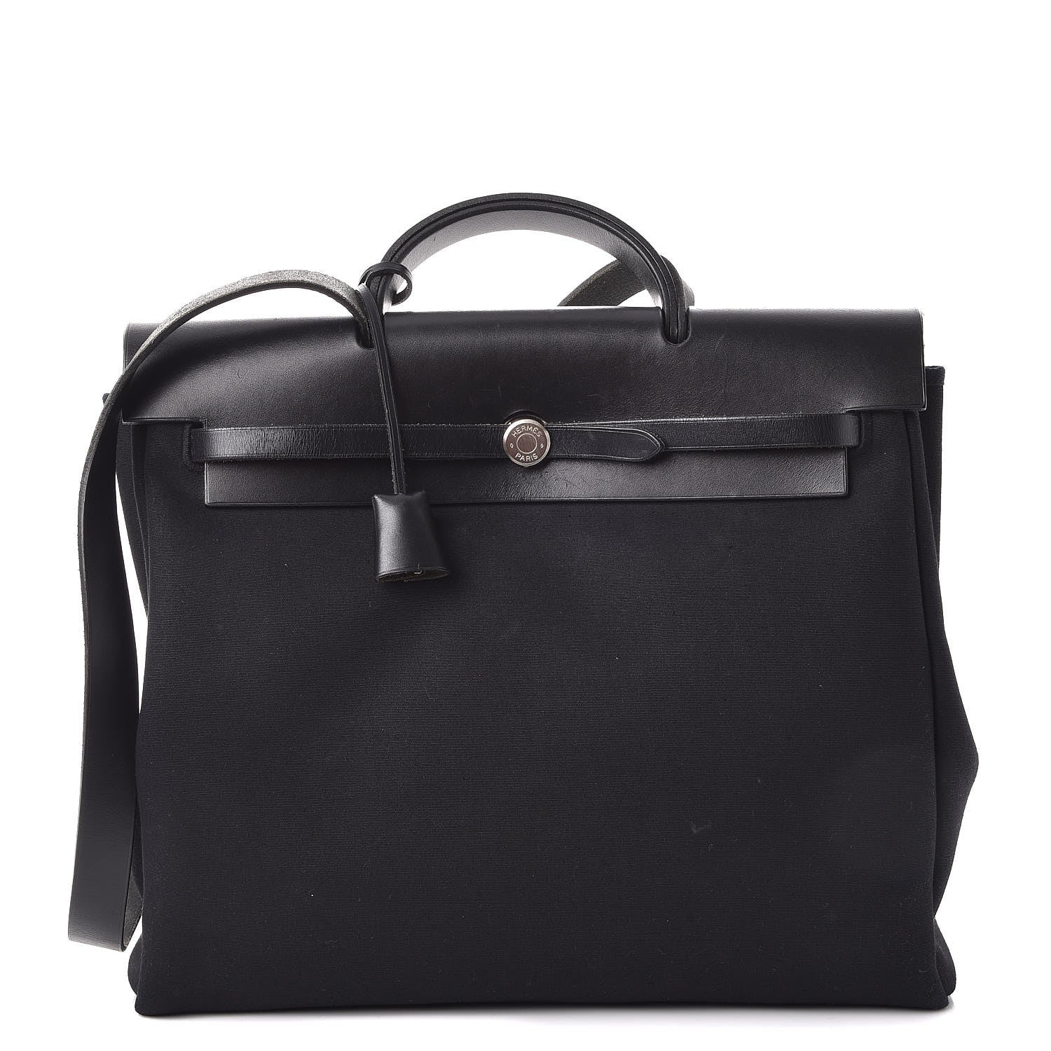 Hermes Toile Vache Calfskin Herbag 39 MM Black 1 of 22