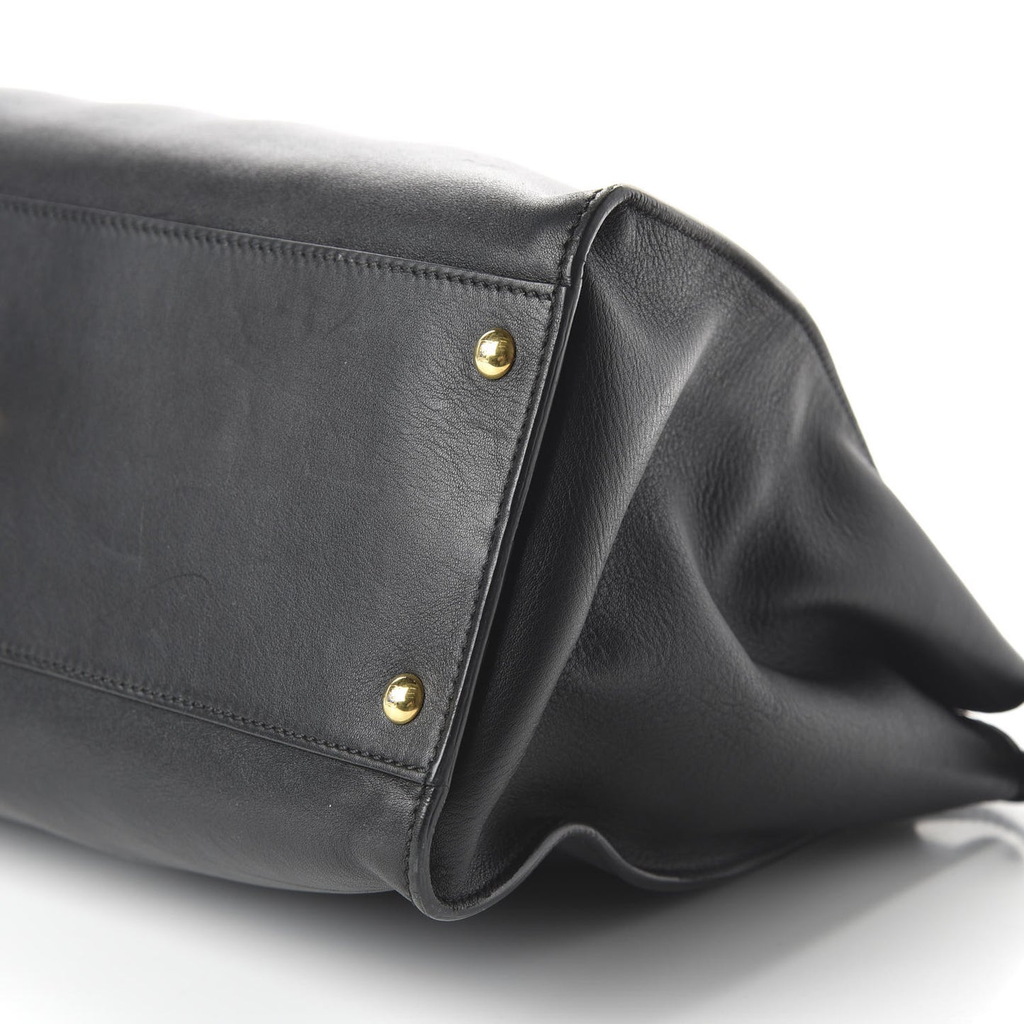 Vitello Seta Shiny Nappa Large Peekaboo Iconic Satchel Black
