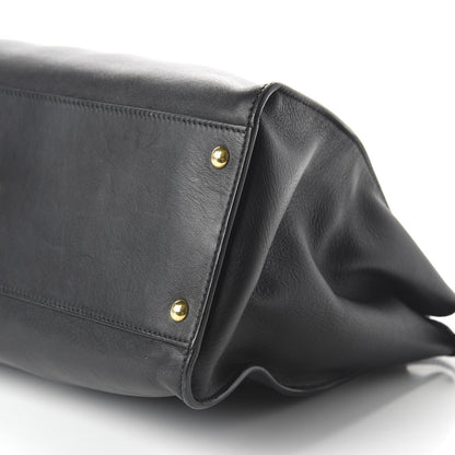 Fendi Vitello Seta Shiny Nappa Large Peekaboo Iconic Satchel Black 6 of 9