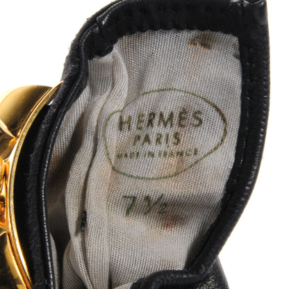 Hermes Lambskin Collier De Chien Gloves Black 7.5 4 of 4
