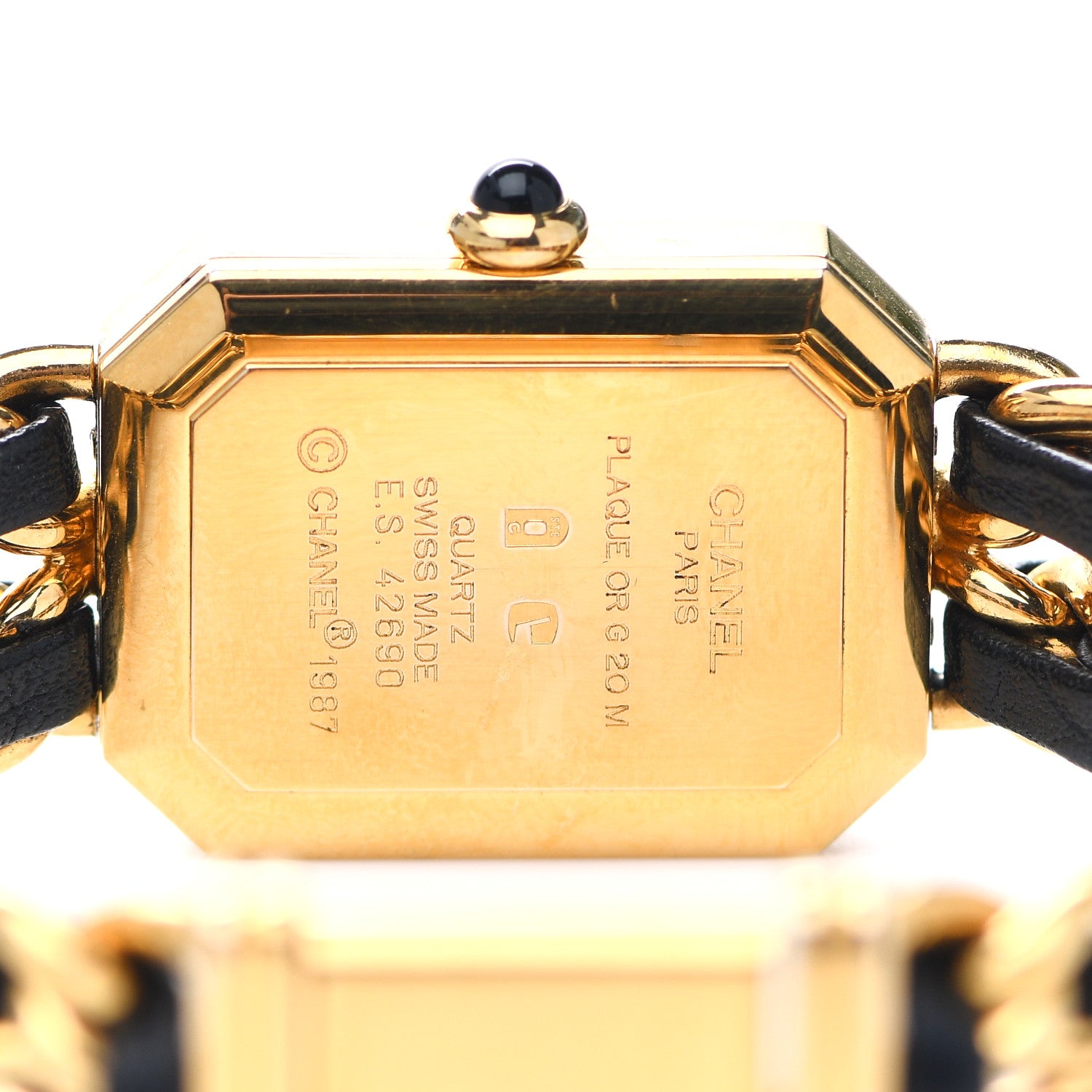 Chanel Stainless Steel Lambskin 20mm Chain Premiere Quartz Watch Gold M 4 of 4
