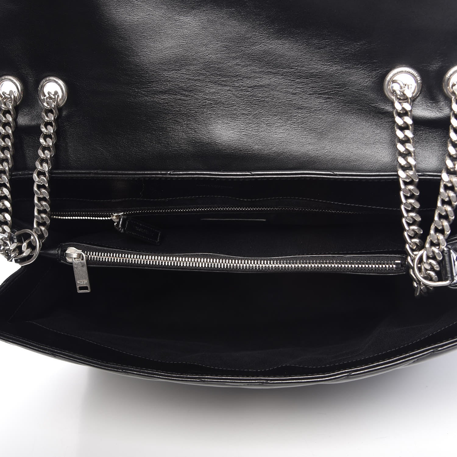 Saint Laurent Calfskin Y Quilted Monogram Large Loulou Chain Satchel Black 5 of 11