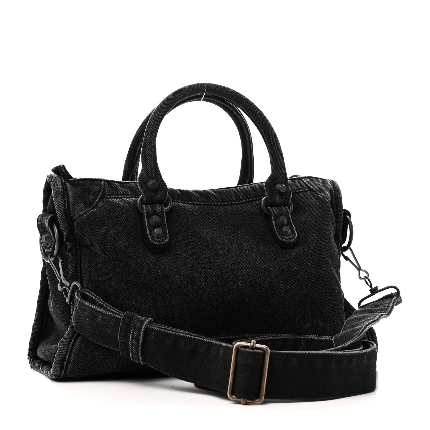 Balenciaga Washed Denim Classic Hardware Small Le City Black 3 of 10