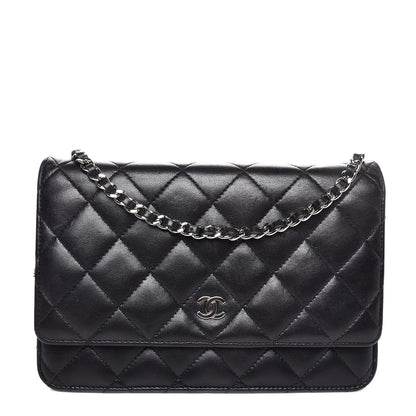 Chanel Lambskin Quilted Wallet On Chain WOC Black 1 of 9