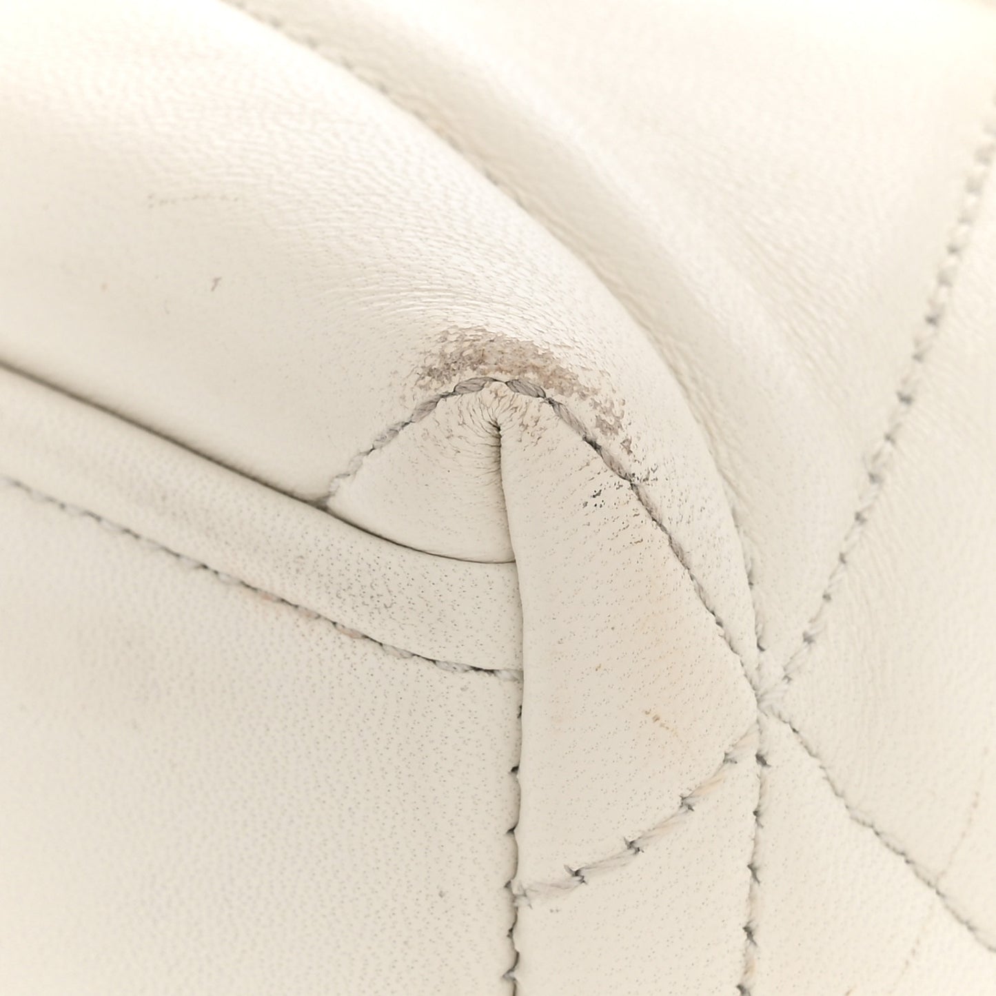 Nappa Triangle Stitched Small Spectrum Bag White
