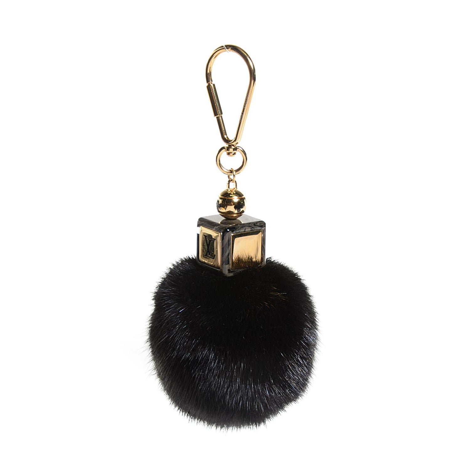Mink Fur Fluffy Bag Charm Black