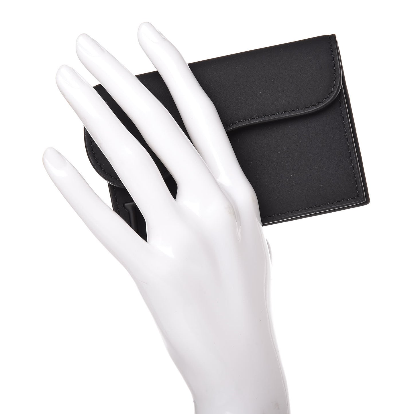 Ultra Matte Calfskin Saddle Card Holder Black