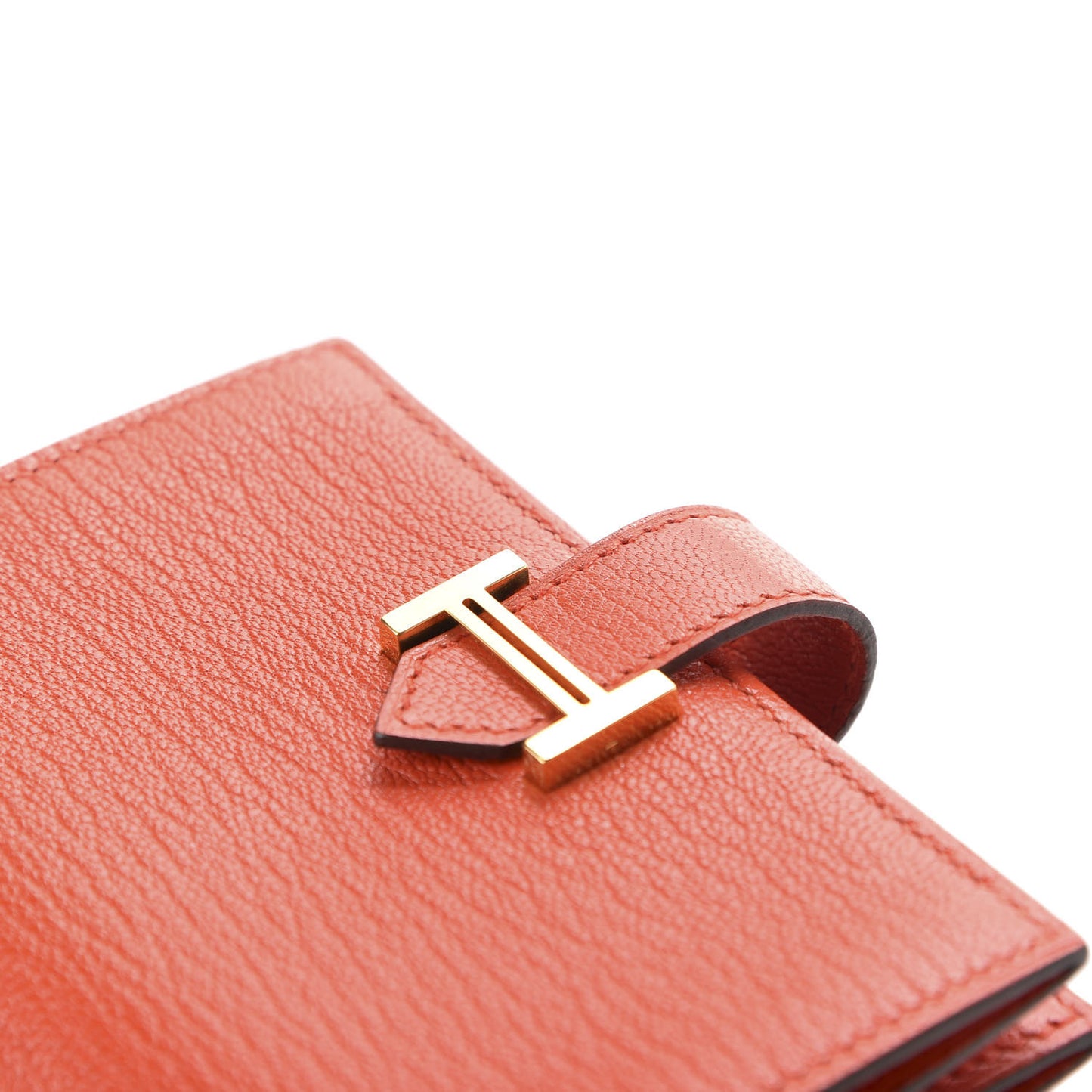Chevre Mysore Bearn Card Holder Wallet Capucine