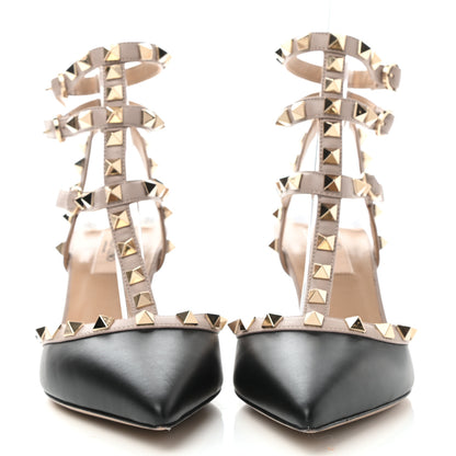 Valentino Garavani Calfskin Nappa Rockstud Ankle Strap 65mm Pumps 36.5 Black Poudre 2 of 7