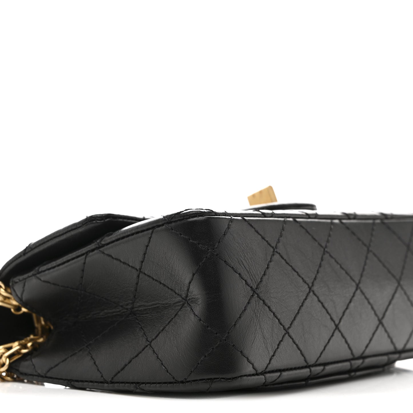 Aged Calfskin Quilted 2.55 Reissue Mini Flap Black