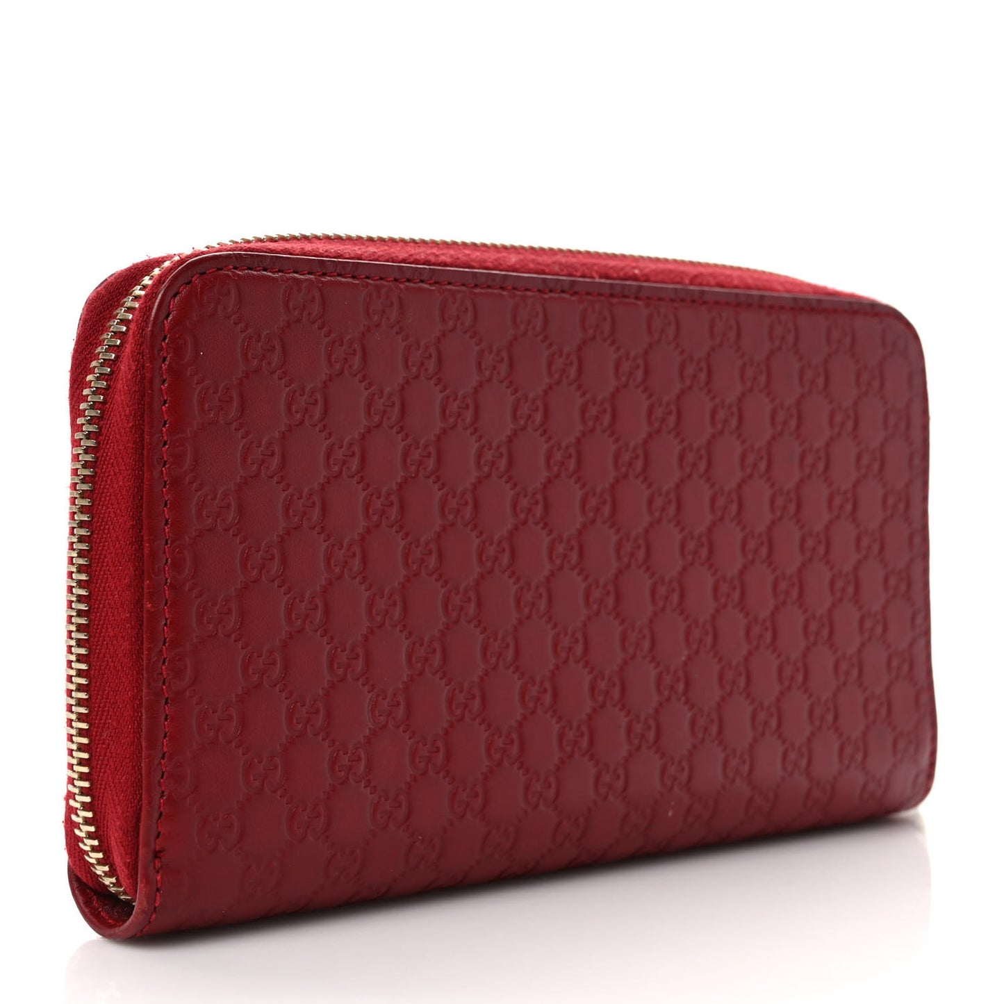 Microguccissima Zip Around Wallet Red