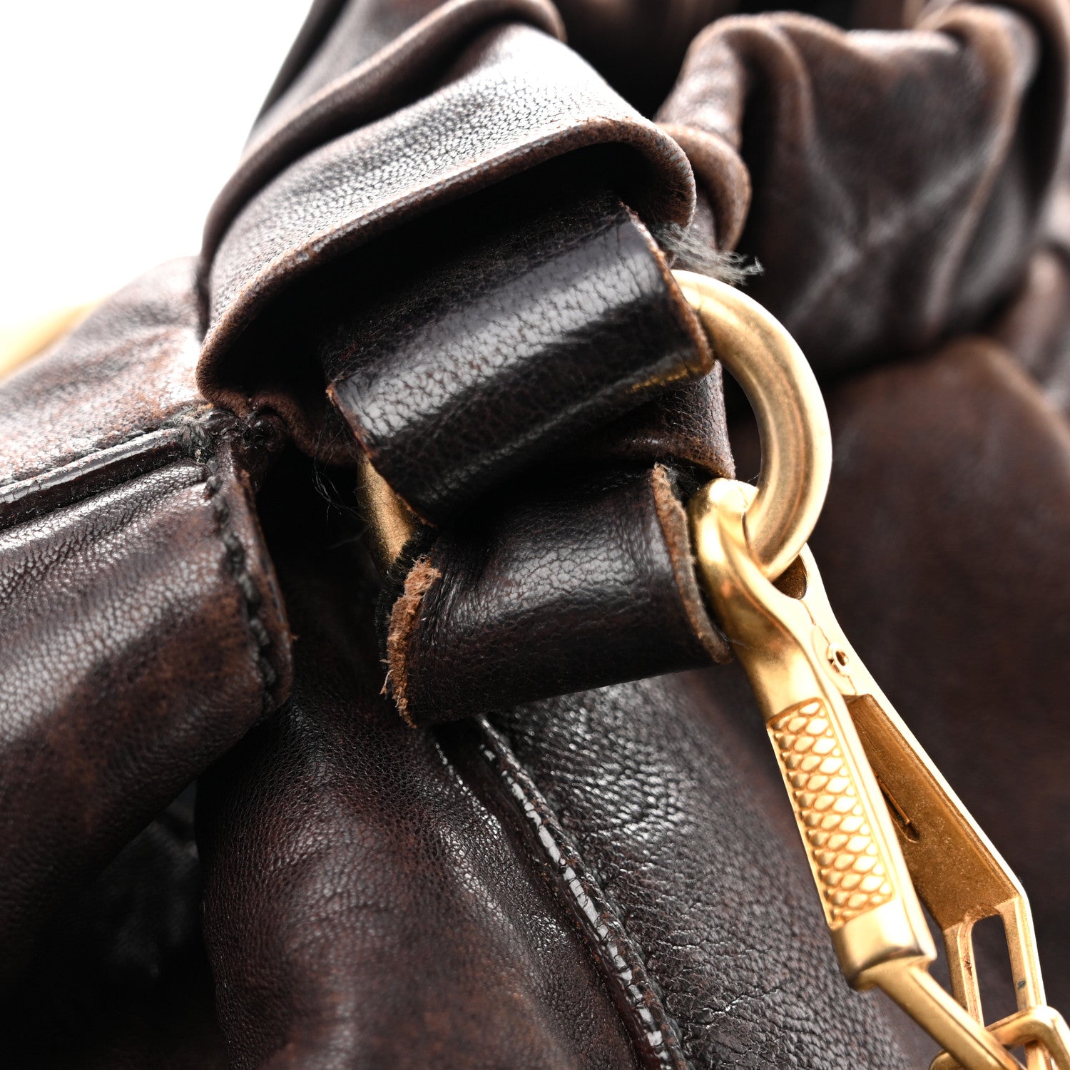 Miu Miu Vitello Lux Gathered Tote Brown 13 of 13